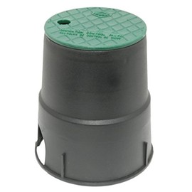 Dura Round Valve Box - Size : 6" - Color : Black Box/Green Lid