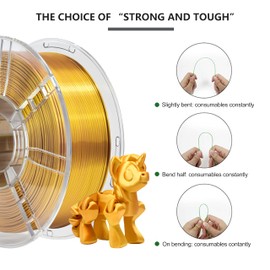iBOSS PLA Plus (PLA+) 3D Printer Filament 1.75mm,1kg Spool (2.2lbs) Silk Shiny Filament 3D Printing Filament,Dimensional Accuracy +/- 0.02mm,PLA Pro 3D Filament,Fit Most FDM Printer(Slik Gold)