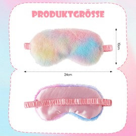 Plush Eye Mask, Pack of 6, 24 x 10 cm Sleeping Mask, Fluffy Eye Cover for Blindfold, Soft Eye Mask for Children, Girls, Party Bag Filler, Party Gifts for Children's Birthdays (6 Colours)