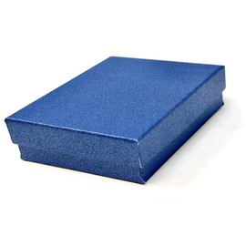 RJ Displays 6 Pack Cotton Filled Pearl Blue Color Paper Jewelry Necklace Bracelets Watch gifts and Retail Boxes for Wedding, Anniversary, Engagement, Birthdays and other occasions