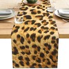 Linen Leopard Print Table Runner 13x71 Inch Farmhouse Western Leopard