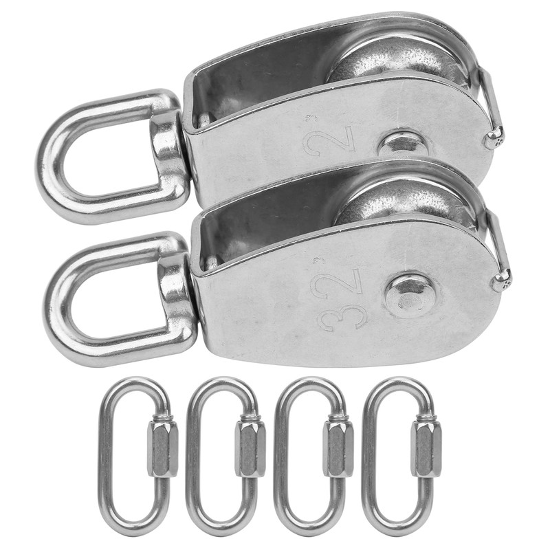 304 Stainless Steel 32mm Pulley with Lock Screw Climbing Carabiner