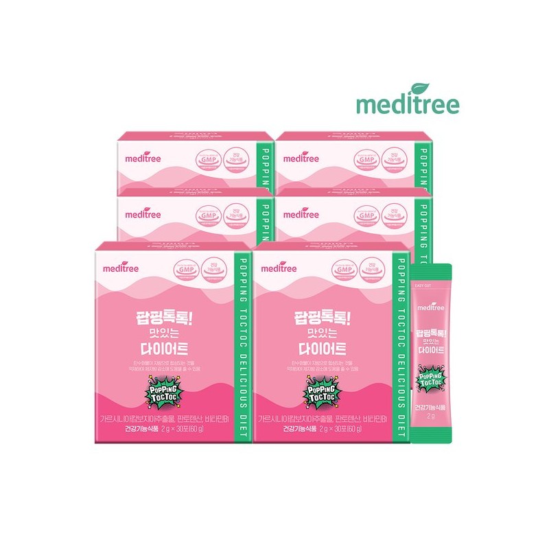 Meditree 팝핑톡톡 맛있는 다이어트 6박스 180포 Popping Talk Talk Delicious