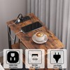 TUTOTAK Small Narrow LED End Table with Charging Station, Side