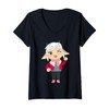 Womens Cute Winking Goat Cartoon Character Design For Kids V-Neck