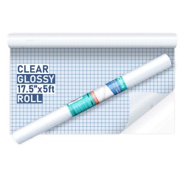 Olivo Clear Contact Paper Roll for Books Crafts 17.5 in x 5 ft Peel and Stick Adhesive Book Cover Plastic Protector