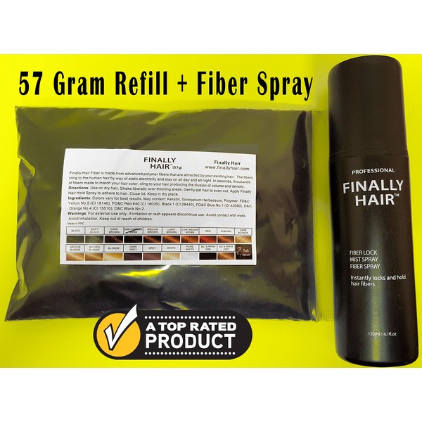 Hair Building Fibers Grey 50 Gram Refill Plus 4.1 oz.