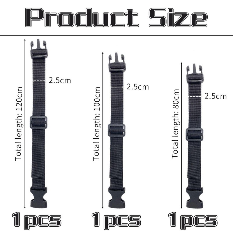 Pack of 3 Backpack Chest Straps Luggage Straps Adjustable Straps