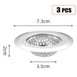 Bathtub Sink Strainer, Stainless Steel Shower Bathtub Drain Hair Catcher, Bathroom Sink Drain Strainer, 3 Pack