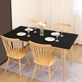 SereneGrace Elastic Dining Table Cover, 42x72 Inch Thick Spandex Fitted Stretch 6-Foot Rectangle Table Cloth for Dining Room, Banquets, Events, Craft Displays, Parties, Black