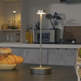 Sikevht 2Pack Cordless LED Table Lamp，Rechargeable Battery Desk Lamps, 3 Color Stepless Dimmable Metal Battery Table Lamps, Portable Table Light for Indoor/Outdoor/Restaurants/Bedroom/Bar