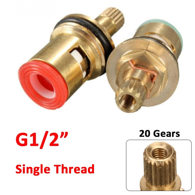 Faucet Ceramic Stem Cartridge Valve, G1/2" Brass Tap Ceramic Disc