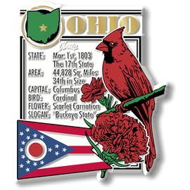 Ohio Six-Piece State Magnet Set by Classic Magnets, Includes 6 Unique Designs, Collectible Souvenirs Made in The USA