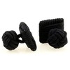 TEROON Black Silk Knot Square Cufflinks, Fabric