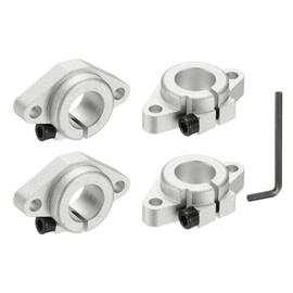sourcing map SHF16 Aluminum Linear Rod Rail Shaft Support, 16 mm ID Linear Rail Mounting Bracket Motion Rod Clamping Guide Support for 3D Printer, Pack of 4