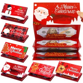 12 Pack/72 Slots Christmas Money Holders Bulk with Envelopes Money Gift Cards Book Gift Card Booklet for Surprise Christmas Gifts Card Cash Gift Holders Xmas Party Supplies (Classical)