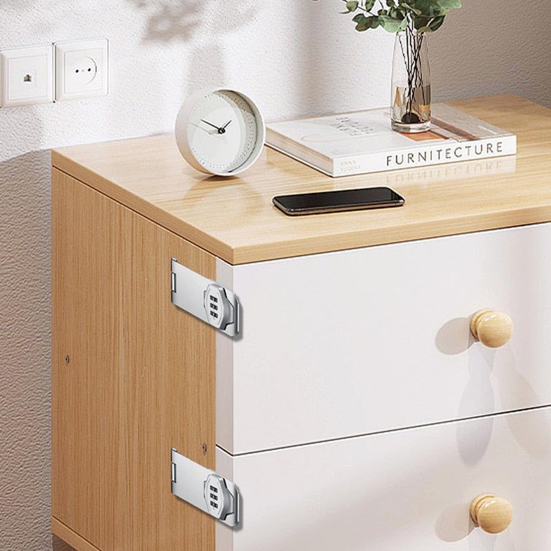 Mechanical Password Combination Rotary Hasp Latch Lock, 10.2 cm, Keyless