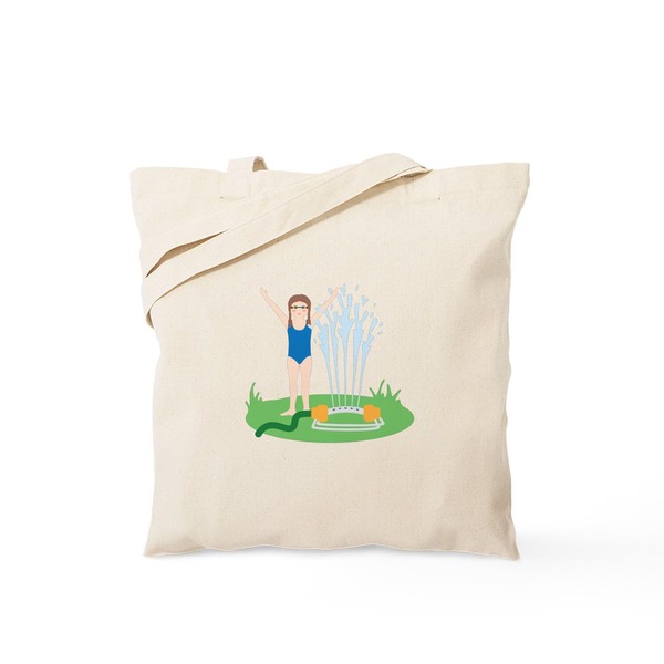 CafePress Sprinkler Play Tote Bag Reusable Natural Beige Canvas Shopping
