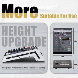 SonixForce 4 Channel Audio Mixer, 99 DSP Sound Board Console with 48V Phantom Power, Professional DJ Mixer for Podcasting, Streaming, Studio Recording