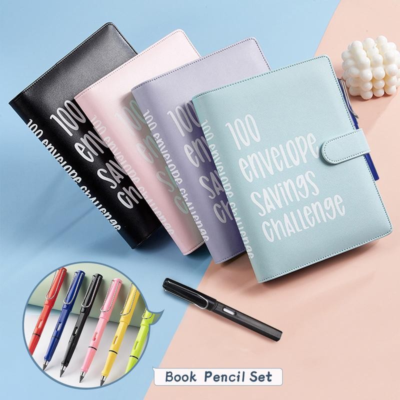 „ÄêFaddish„Äë100 envelope savings books + unlimited writing pencils for easy