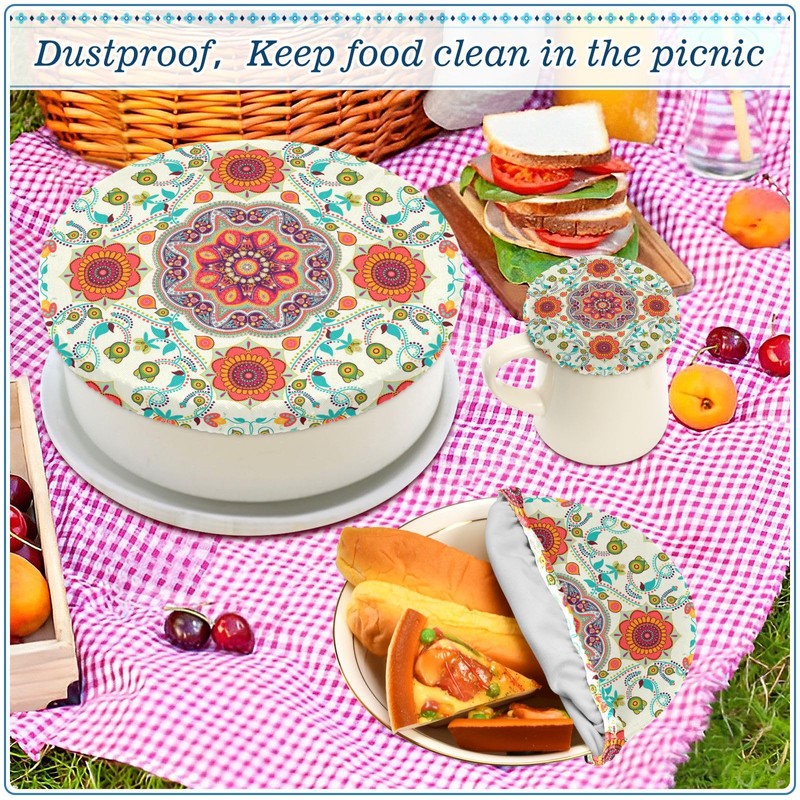 Tatenale 5Pcs Cloth Bowl Covers Reusable in 5 Size Elastic