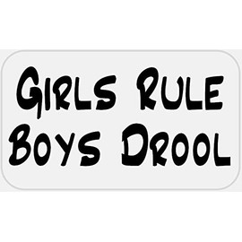 Girls Rule Boys Drool - 25 Stickers Pack 2.25 x 1.25 inches - Feminist 90s