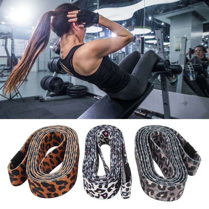 Unisex Leopard Print Pull Up Assistance Bands Long Resistance Bands