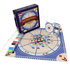 Michigan Rummy Deluxe Board Game Set,Tripoli Board Game,Includes A 27.6in Felt Game Mat, 2 Boxes of Playing Chips (200 Pieces), 1 Deck of Poker,1 Game Instructions,Perfect for Family Game Night