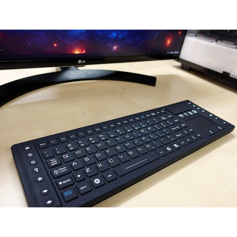 DSI RF Wireless Keyboard with Touchpad IP67 Waterproof Silicone Black