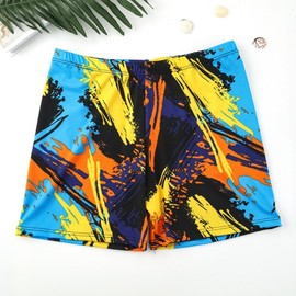 a168 Popular Men's Plus Size 3-Piece Swim Trunks - Quick Dry, Casual, Multi-Color 1518 Blue and White Stripe+XL [60.00 Kg-80.00 Kg 10ea