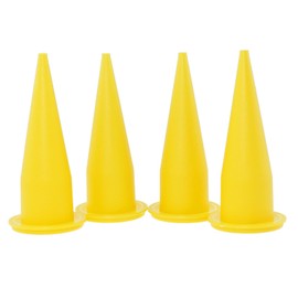 MTQY 4PCS Yellow Sausage Caulking Gun Nozzle Kit Caulking Nozzle Applicator Straight Tip Caulking Extension Nozzle Suitable for Sealing Cracks and Filling Joint and Bonding Material