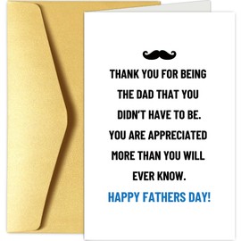 Step Father's Day Card for Stepdad, Funny Fathers Day Card Gifts for Stepfather, Grateful Fathers Day Card for Step Dad, Appreciation Card from Stepdaughter Stepson