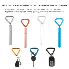 OMUKY Triangle Shape Aluminum Carabiner Clip Heavy Duty Keyring Camping Accessories Large Straight Gate Carabiners 7-Pack (Triangle-7pcs)