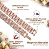 JEROOT Magnetic Bracelets Made of Titanium Steel for Women, Clasp