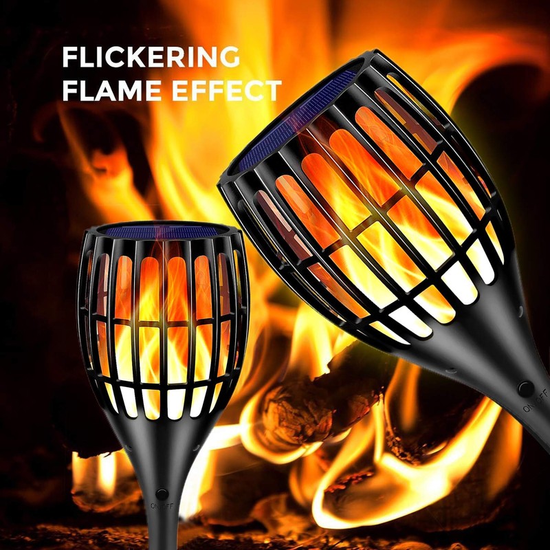 Ollivage Solar Torch Light with Flickering Flame, Solar Lights Outdoor