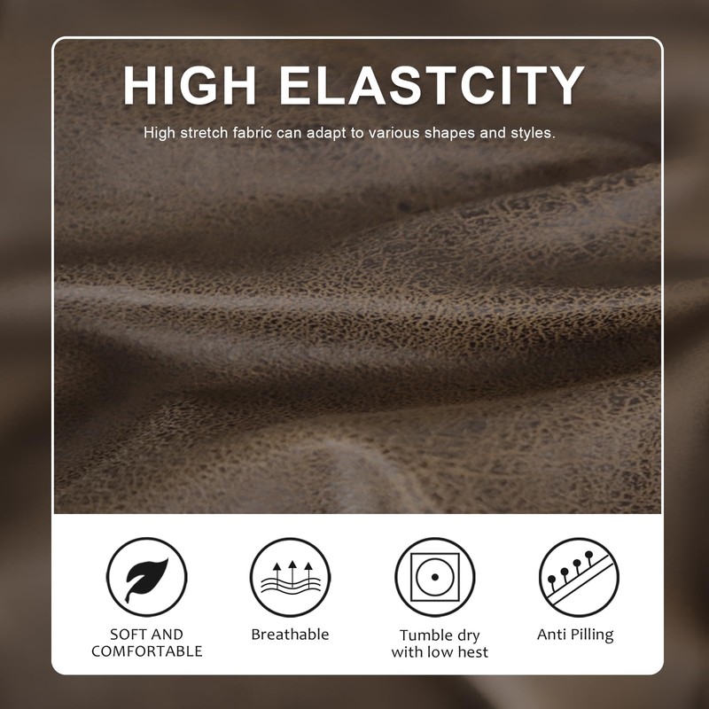 molasofa Leather Look Couch Cushion Covers, Stretch Sofa Cushion Covers