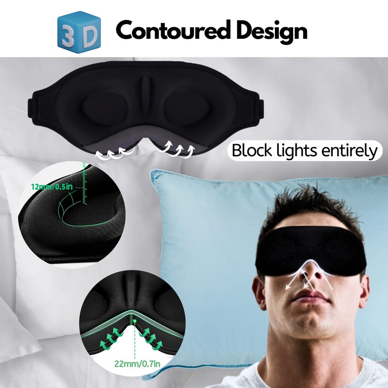 Sleep Mask Blackout Eye Mask Blindfold Light Blocking for Home,