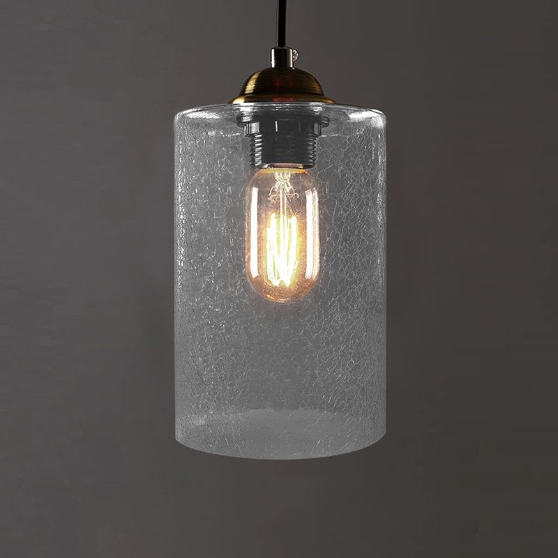 Skelang 4 Pcs Clear Glass Shade, Light Shade with Crackle,