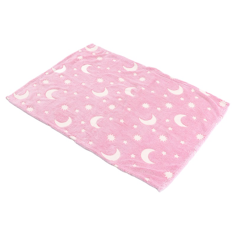 1.5x2m Luminous Blanket Double Side Flannel Star Moon Design Soft