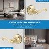 Bonpoly 3 Pack Gold Door Handles, Wave Style Entry Door