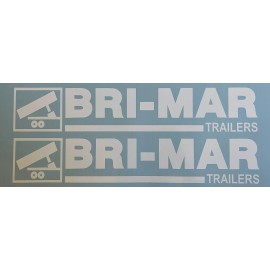 BRI-MAR Trailers OEM Replacement TRAILER DECAL Stickers - SET OF 2 - 24” White