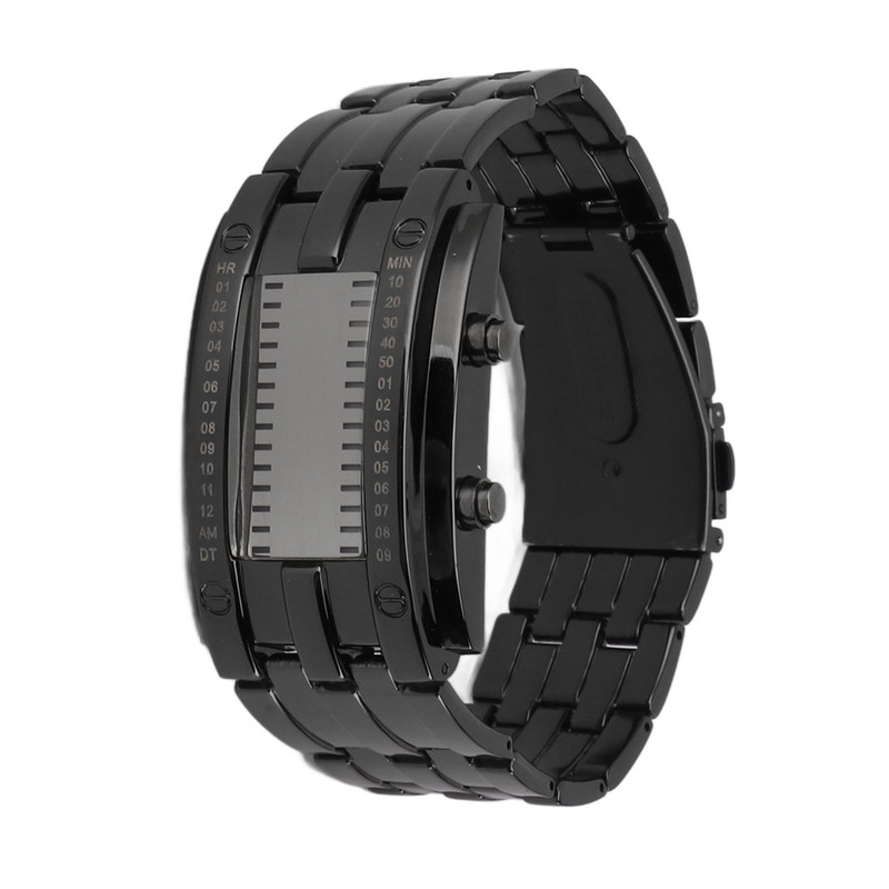 Dual Line Binary Watch Digital Blue LED Alloy Binary Fashion