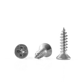 GOHODOMINO #10 x 3/4" Wood Screw 100Pcs, Stainless Steel 304 (18-8) Screws Flat Head Phillips Fast Self Tapping Drywall Screws