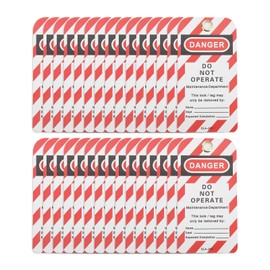 30 Pieces Lockout Tag Lockout Tagout Rewritable Lockout Tag Out Hazard Non Operation Safety Warning Reusable for Industrial Chemistry Front