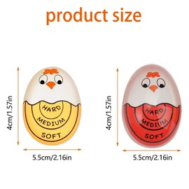 JINJUMEI Pack of 4 Egg Timers for Cooking (Soft/Medium/Hard) Colour-Changing Egg Timers, Reusable Egg Timer, Choose the Egg Mature Based on the Colour, Suitable for Home, School, Restaurant