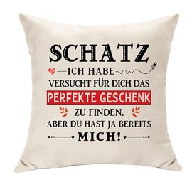 Hasodeo Treasure Gift Cushion Cover Decorative Gifts for Wife Husband Girlfriend Boyfriend Original Idea First Anniversary Gifts Birthday Gifts (Treasure)