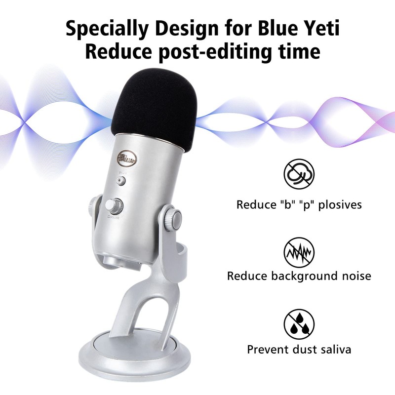 Windscreen Pop Filter Mic Cover Fits Blue Yeti and Other