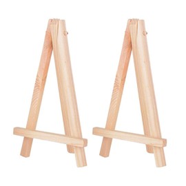 2 Pcs Mini Wooden Artist Triangle Easels Wooden Desktop Easel for School Office Photo Craft Miniature Frame Tabletop Display Name Card Holder Display Stand