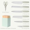 CAROTE Kitchen Knife Set with Block and Sharpener, Dishwasher Safe
