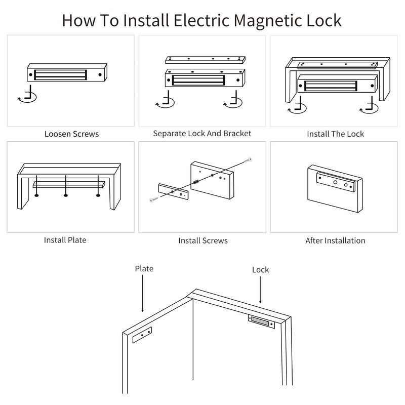 Mag Lock 1200LBS Holding Force Electromagnetic Commercial Lock 12V Fail